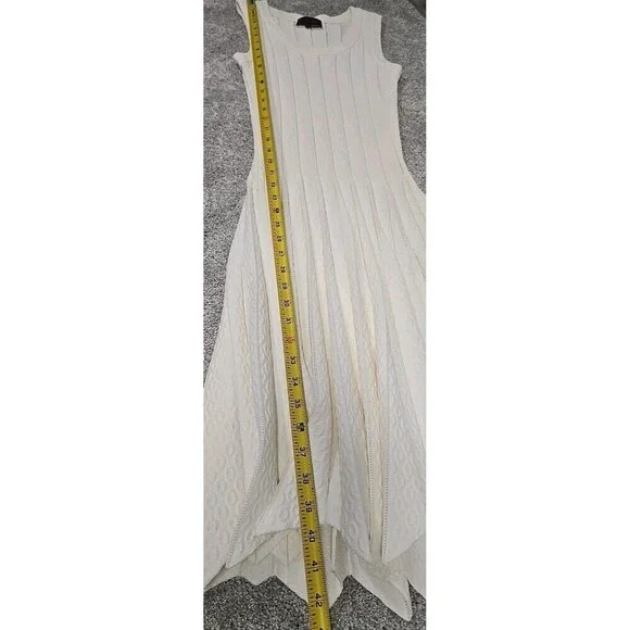 Hale‎ Bob Fit and Flare Midi Sleeveless Dress Stretch Off White Women’s Size XS - Picture 9 of 11